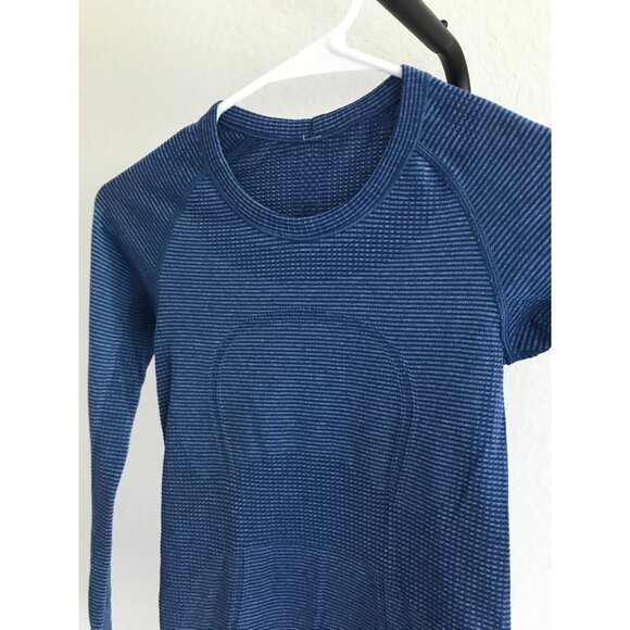 Lulu Lemon Swiftly Tech Long-Sleeve Shirt 2.0 | Hip Length | Size 2 | Blue, Dark - Picture 2 of 5